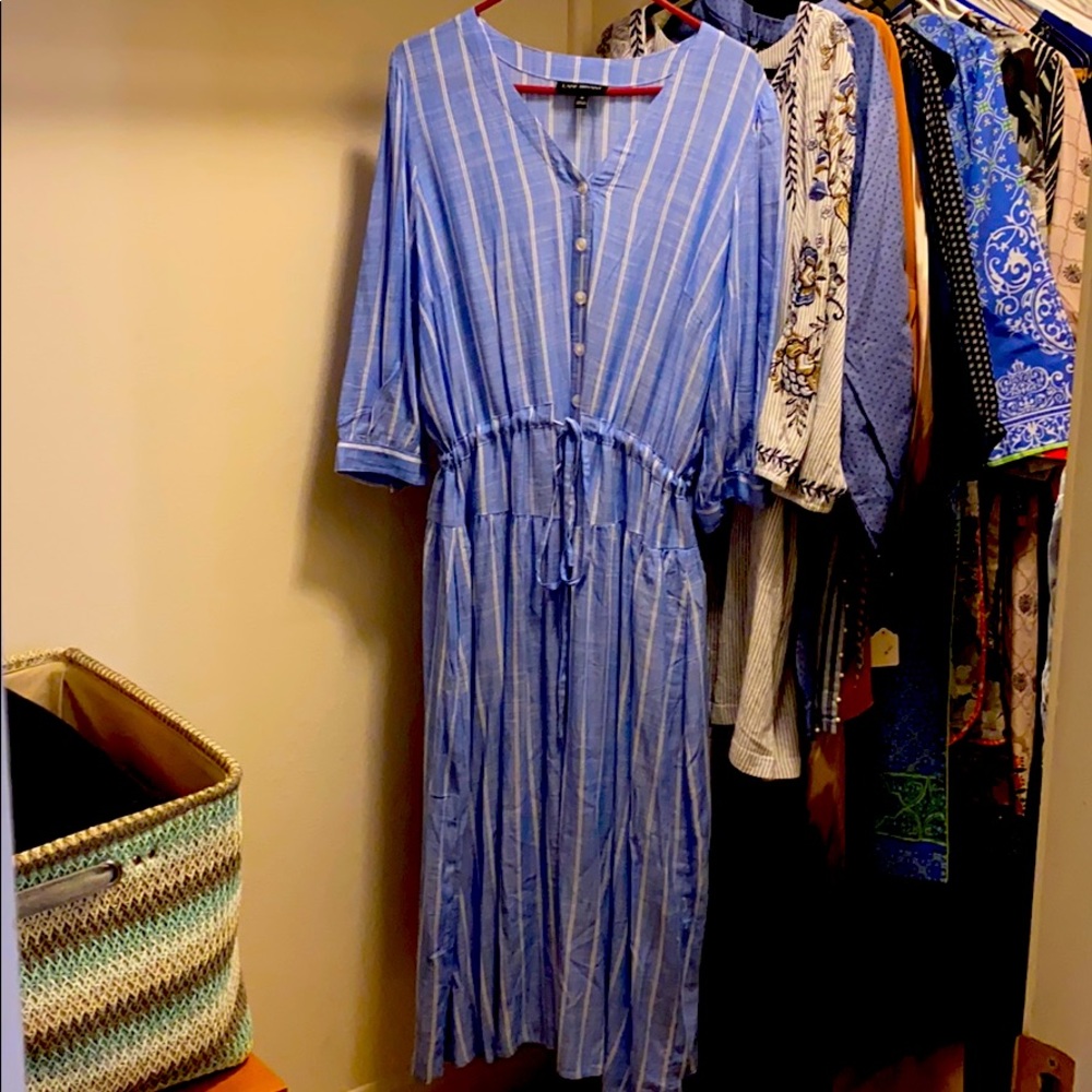 Long blue flowy dress